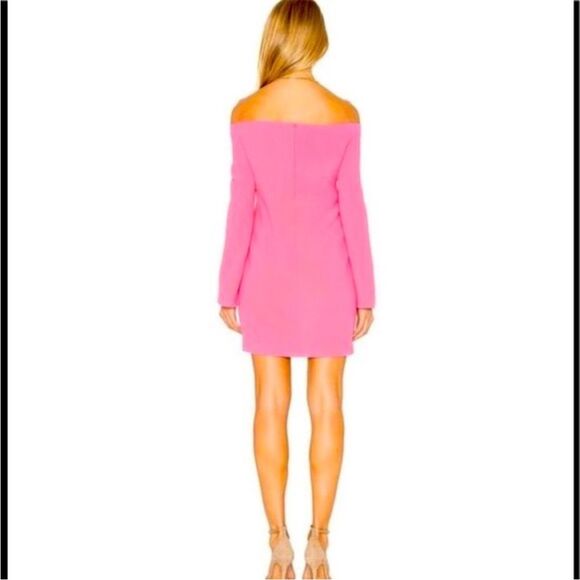 Bardot Dress Women's 10/Large Ava Hot Pink BarbieCore Statement Sleeves Mini - Picture 16 of 16